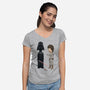 Stupid Duelist-Womens-V-Neck-Tee-pigboom