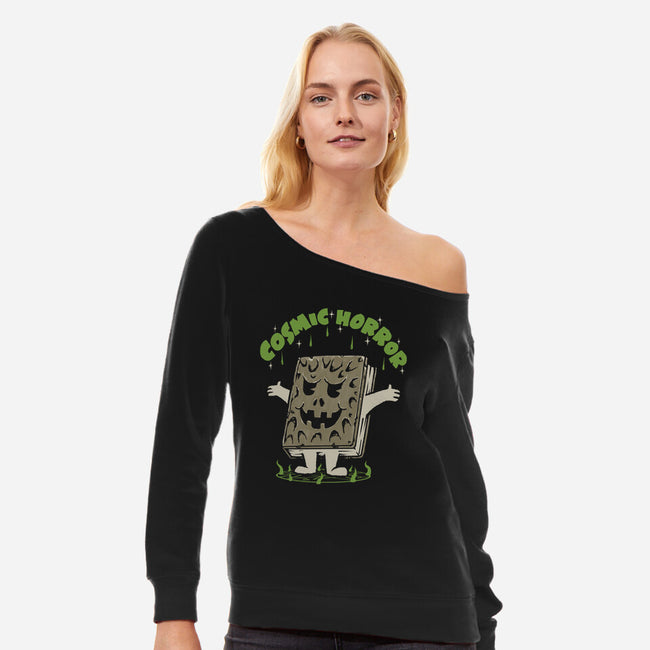 Cosmic Horror-Womens-Off Shoulder-Sweatshirt-pigboom