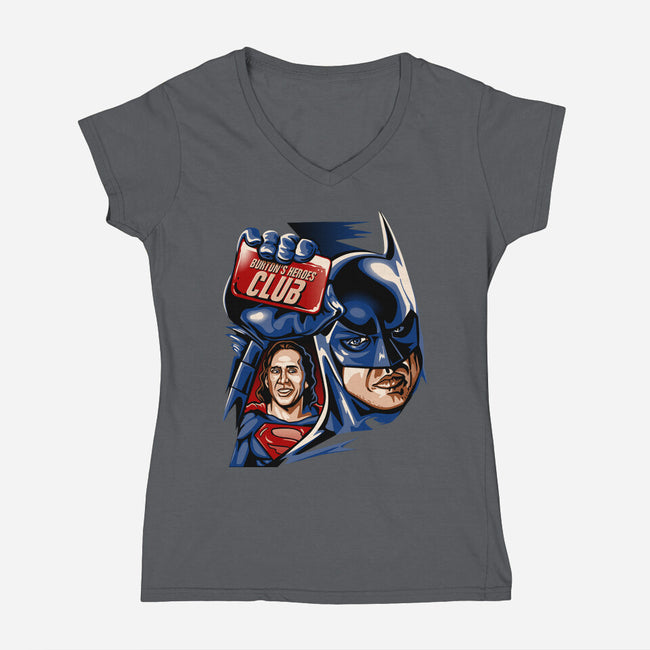 Burton's Heroes-Womens-V-Neck-Tee-daobiwan