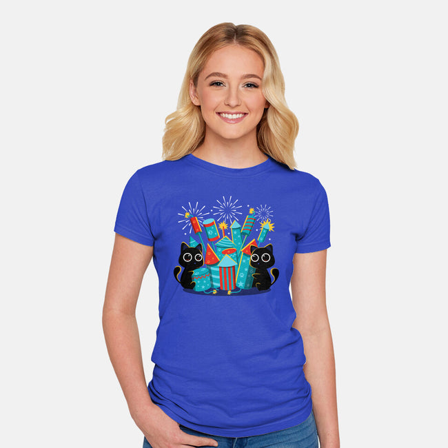 Firework Day-Womens-Fitted-Tee-erion_designs