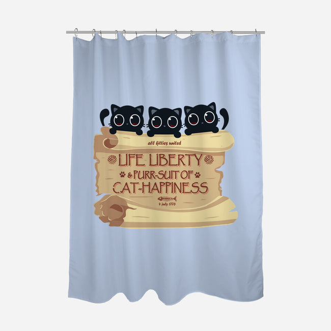 Purr-suit Of Cat Happiness-None-Polyester-Shower Curtain-erion_designs