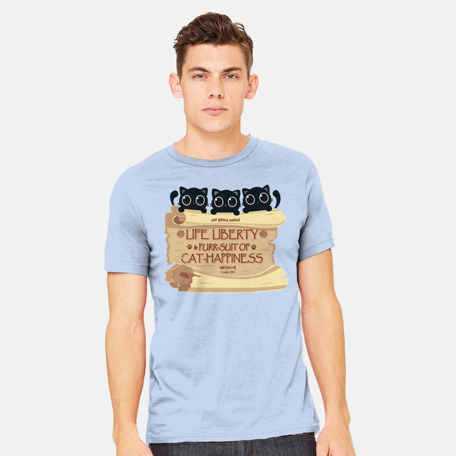 Purr-suit Of Cat Happiness-Mens-Heavyweight-Tee-erion_designs