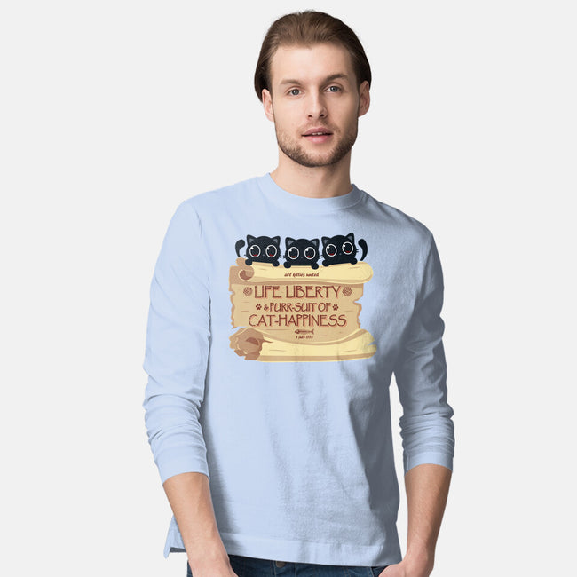 Purr-suit Of Cat Happiness-Mens-Long Sleeved-Tee-erion_designs