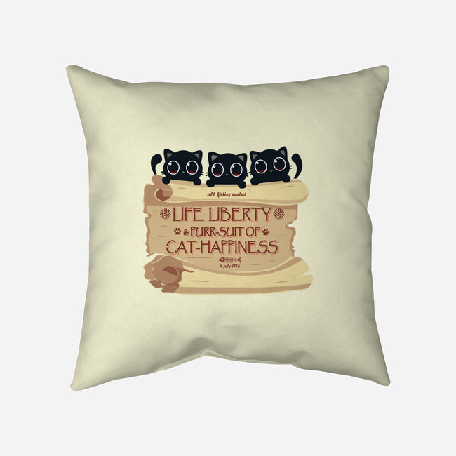 Purr-suit Of Cat Happiness-None-Removable Cover-Throw Pillow-erion_designs
