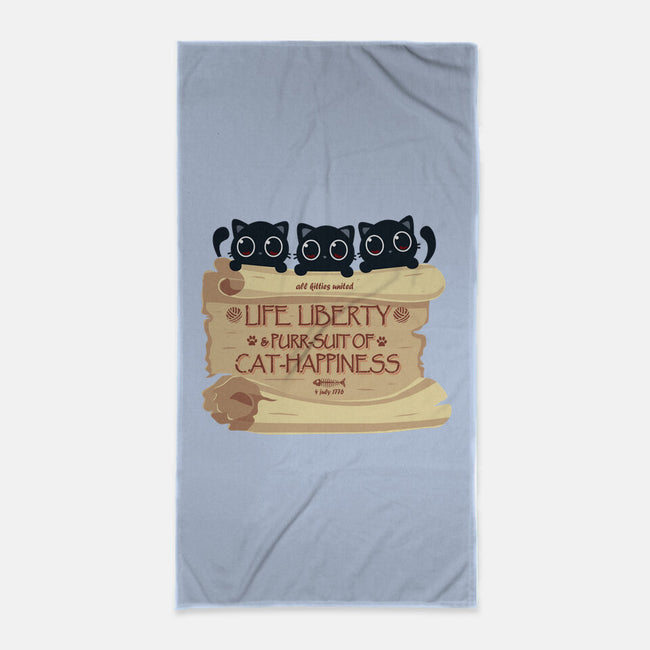 Purr-suit Of Cat Happiness-None-Beach-Towel-erion_designs