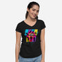 Elite Squad-Womens-V-Neck-Tee-rocketman_art