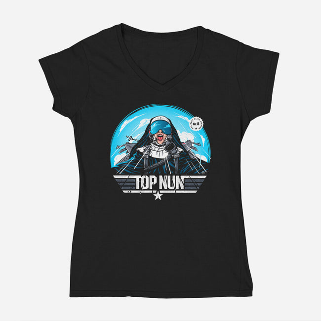 Top Nun-Womens-V-Neck-Tee-Gamma-Ray
