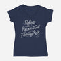 Floating Rock-Womens-V-Neck-Tee-tobefonseca