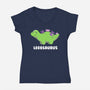 Legosaurus Dinosaur-Womens-V-Neck-Tee-tobefonseca