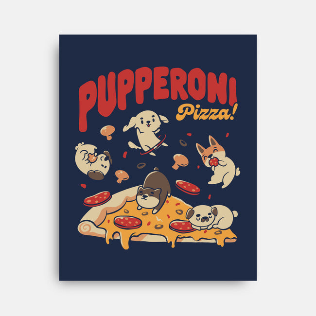 Pupperoni Pizza-None-Stretched-Canvas-tobefonseca