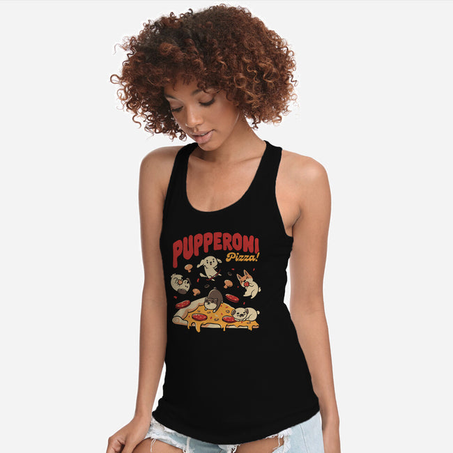 Pupperoni Pizza-Womens-Racerback-Tank-tobefonseca