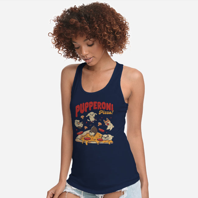 Pupperoni Pizza-Womens-Racerback-Tank-tobefonseca