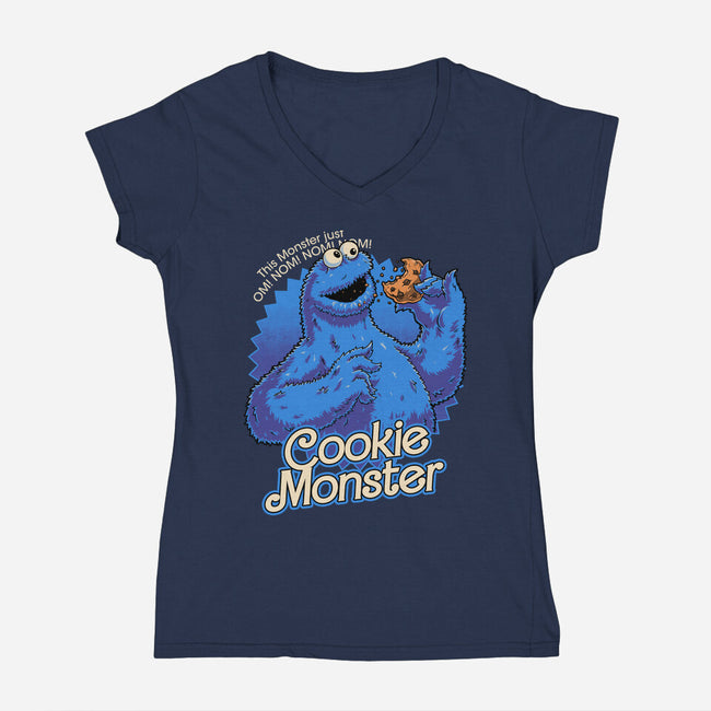 Cookie Doll Monster-Womens-V-Neck-Tee-Studio Mootant