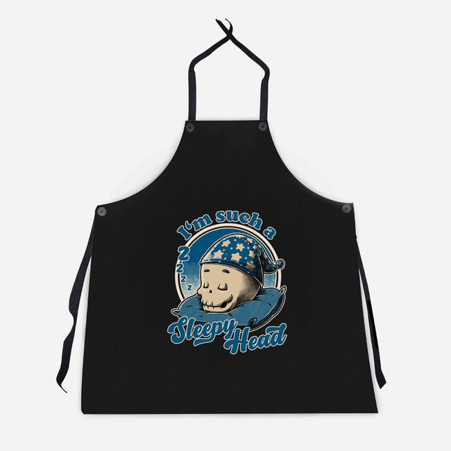 Skull Sleepyhead-Unisex-Kitchen-Apron-Studio Mootant