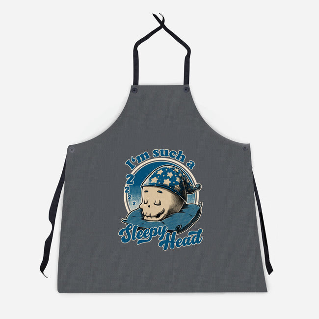 Skull Sleepyhead-Unisex-Kitchen-Apron-Studio Mootant