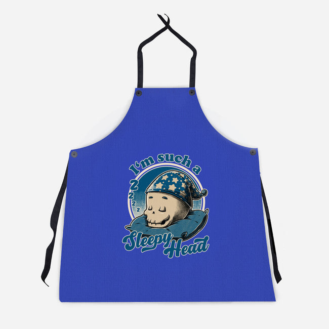 Skull Sleepyhead-Unisex-Kitchen-Apron-Studio Mootant