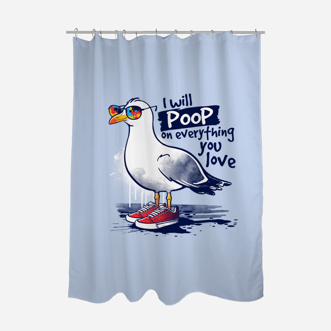 Seagull Poop-None-Polyester-Shower Curtain-NemiMakeit