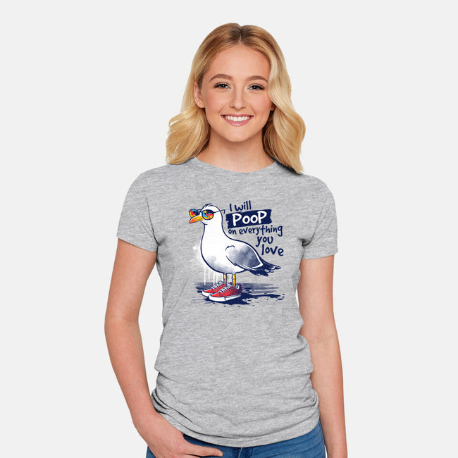 Seagull Poop-Womens-Fitted-Tee-NemiMakeit