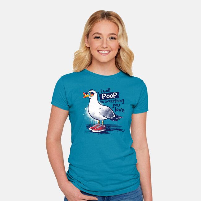 Seagull Poop-Womens-Fitted-Tee-NemiMakeit