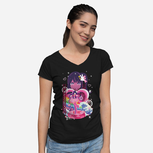Idol-Womens-V-Neck-Tee-SwensonaDesigns