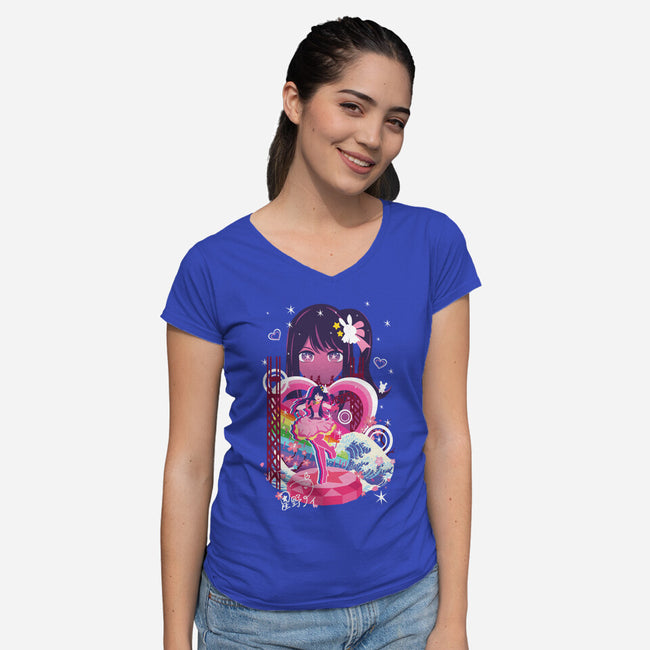 Idol-Womens-V-Neck-Tee-SwensonaDesigns