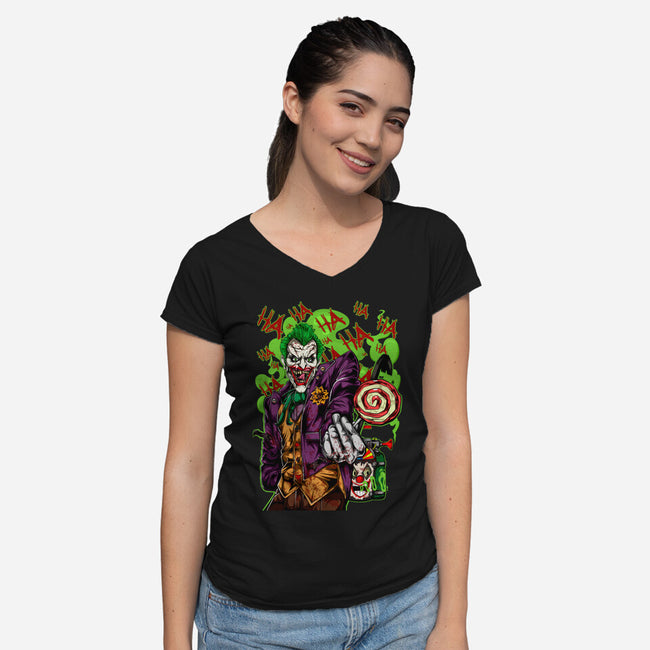 Clowning Time-Womens-V-Neck-Tee-Conjura Geek