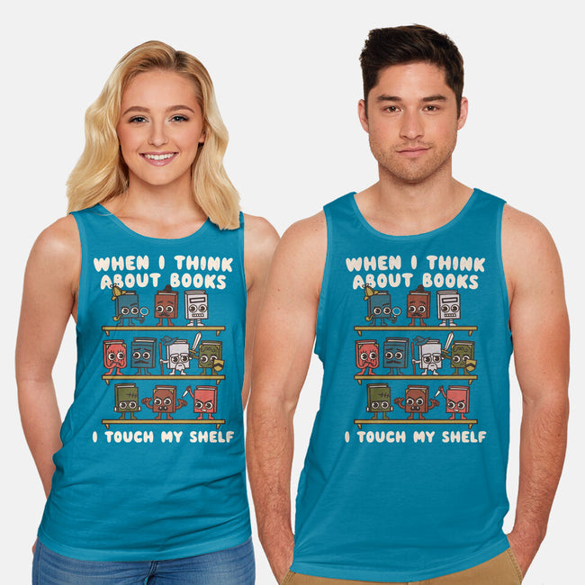 Think About Books-Unisex-Basic-Tank-Weird & Punderful