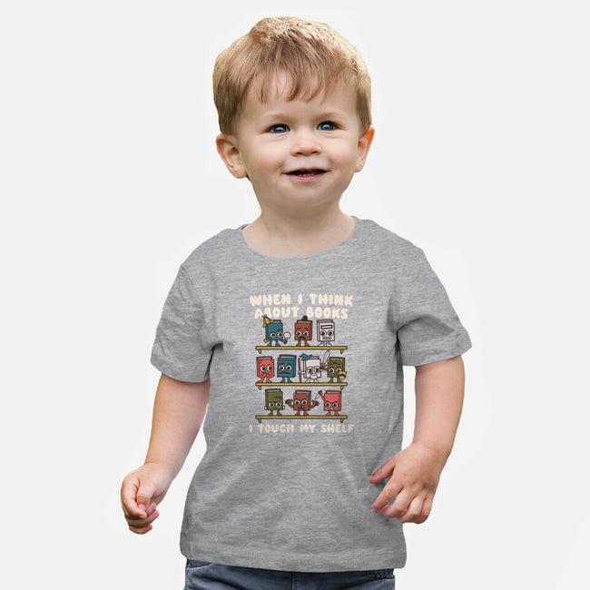 Think About Books-Baby-Basic-Tee-Weird & Punderful