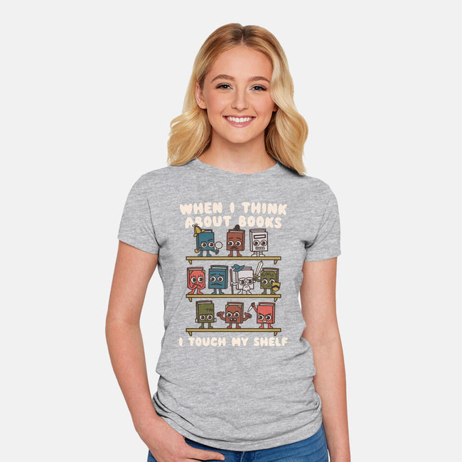Think About Books-Womens-Fitted-Tee-Weird & Punderful