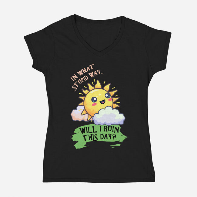 In What Stupid Way-Womens-V-Neck-Tee-BridgeWalker