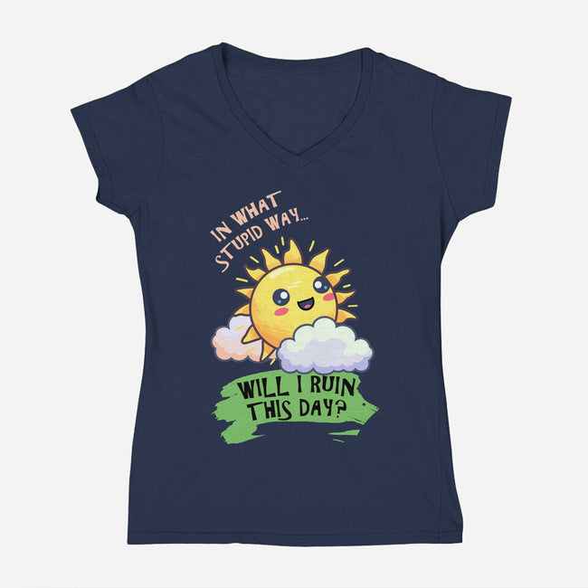 In What Stupid Way-Womens-V-Neck-Tee-BridgeWalker