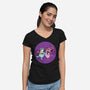 Dog Friends-Womens-V-Neck-Tee-nickzzarto