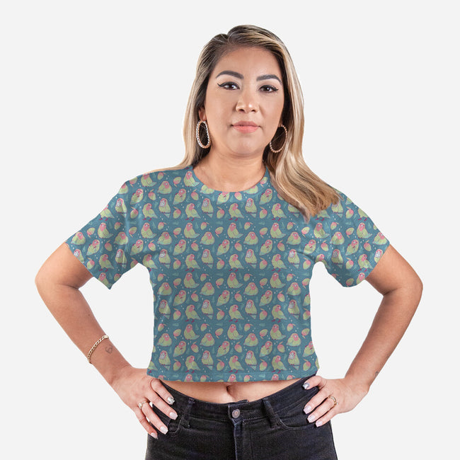Mango Parrots-Womens-All Over Print Cropped-Tee-xMorfina