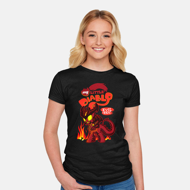 My Little Diablo-Womens-Fitted-Tee-demonigote