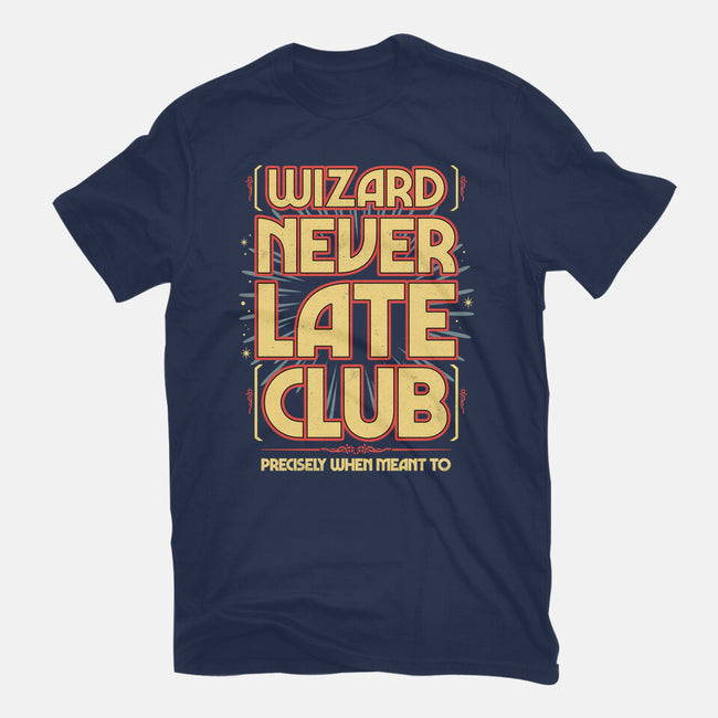 Wizard Never Late Club-Mens-Basic-Tee-rocketman_art