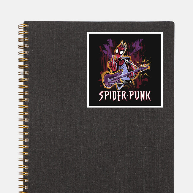 Spider Punk Rock Star-None-Glossy-Sticker-zascanauta