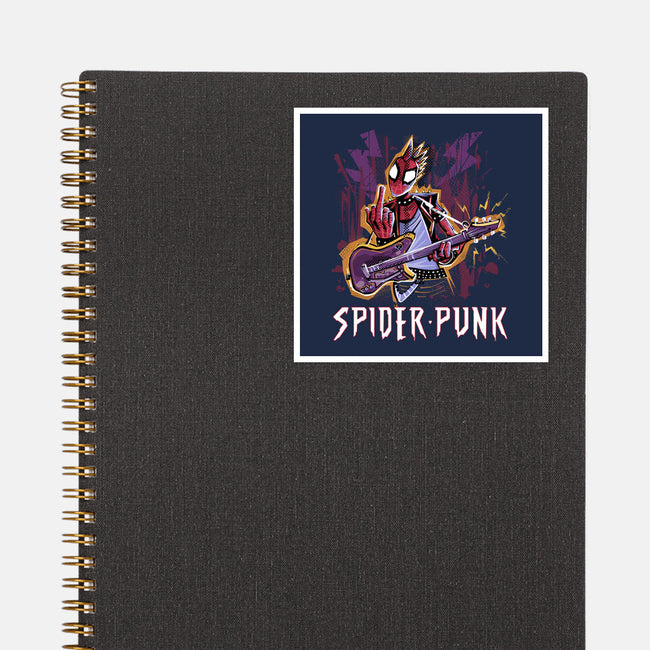 Spider Punk Rock Star-None-Glossy-Sticker-zascanauta