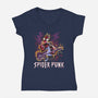 Spider Punk Rock Star-Womens-V-Neck-Tee-zascanauta