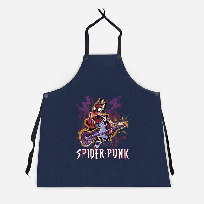 Spider Punk Rock Star-Unisex-Kitchen-Apron-zascanauta