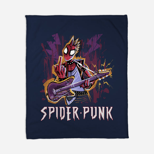 Spider Punk Rock Star-None-Fleece-Blanket-zascanauta