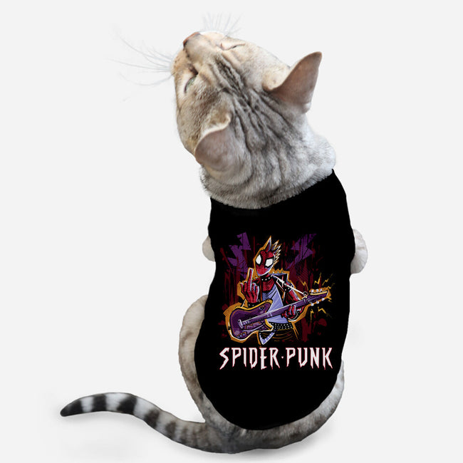 Spider Punk Rock Star-Cat-Basic-Pet Tank-zascanauta
