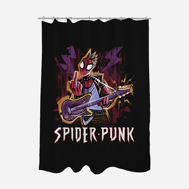 Spider Punk Rock Star-None-Polyester-Shower Curtain-zascanauta