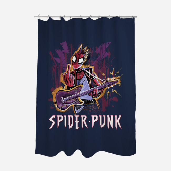 Spider Punk Rock Star-None-Polyester-Shower Curtain-zascanauta
