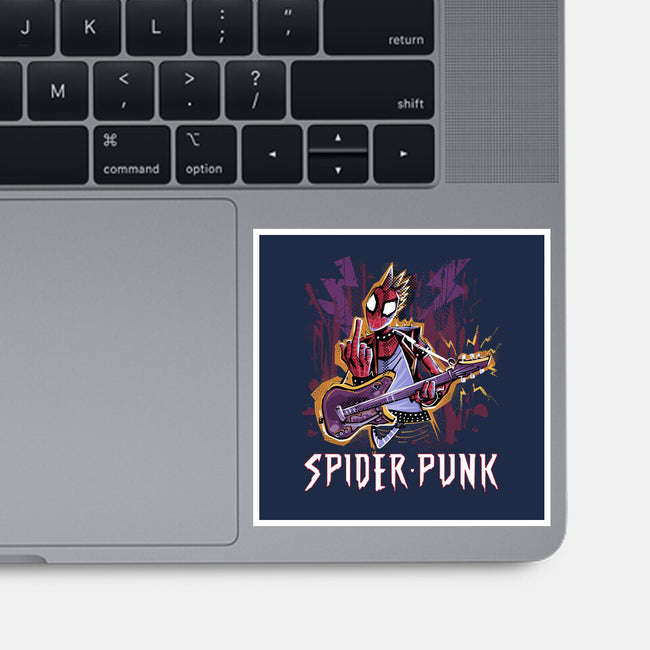 Spider Punk Rock Star-None-Glossy-Sticker-zascanauta