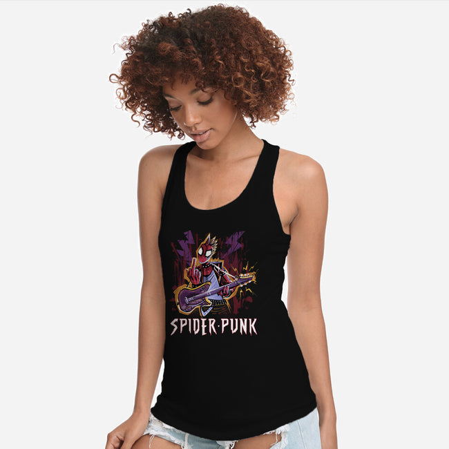 Spider Punk Rock Star-Womens-Racerback-Tank-zascanauta