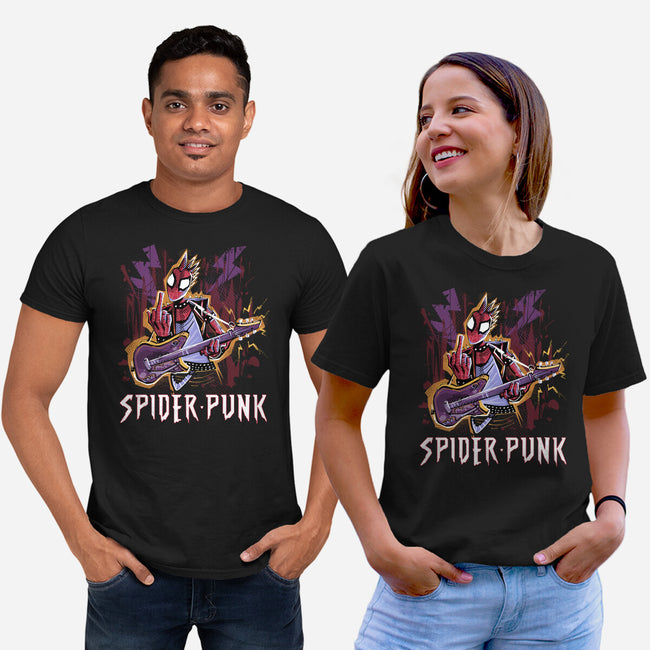 Spider Punk Rock Star-Unisex-Basic-Tee-zascanauta