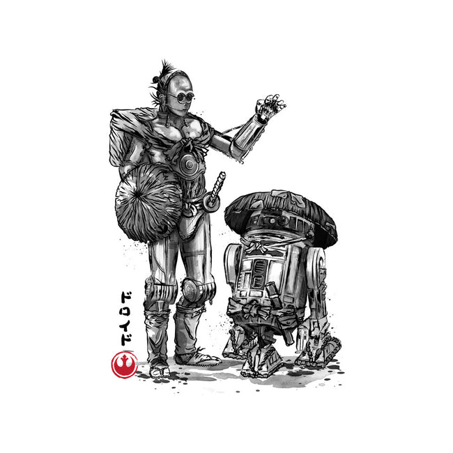 Samurai Droids Sumi-e-None-Fleece-Blanket-DrMonekers