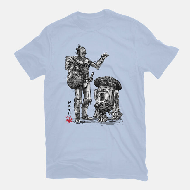 Samurai Droids Sumi-e-Womens-Fitted-Tee-DrMonekers