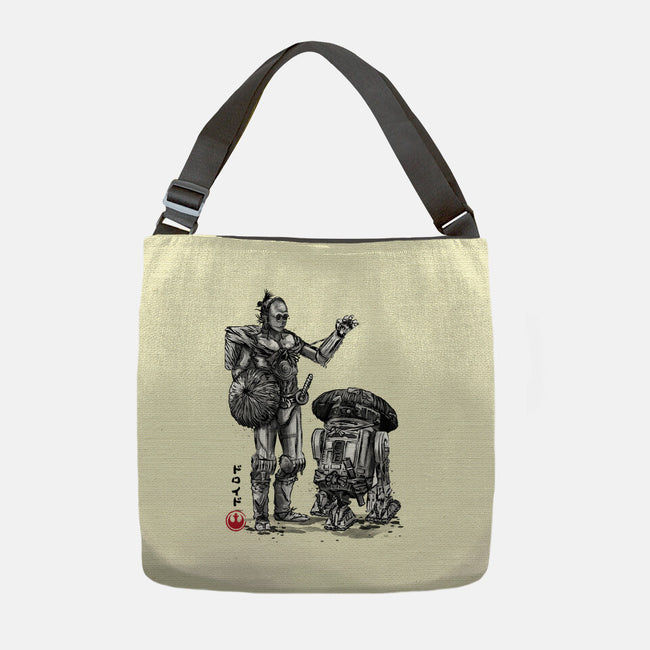 Samurai Droids Sumi-e-None-Adjustable Tote-Bag-DrMonekers