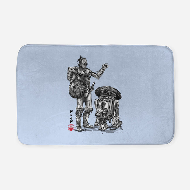 Samurai Droids Sumi-e-None-Memory Foam-Bath Mat-DrMonekers